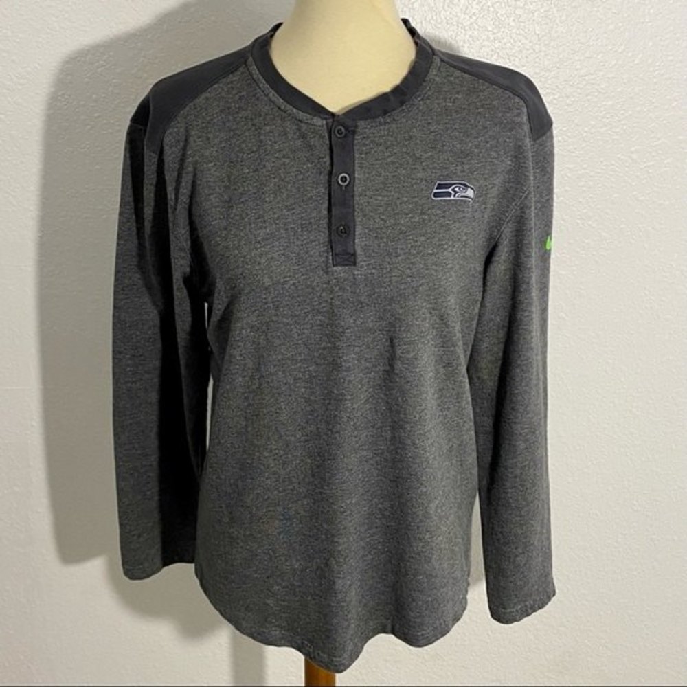 Nike Women’s Dark Gray Seattle Seahawks Long Sleeve Henley